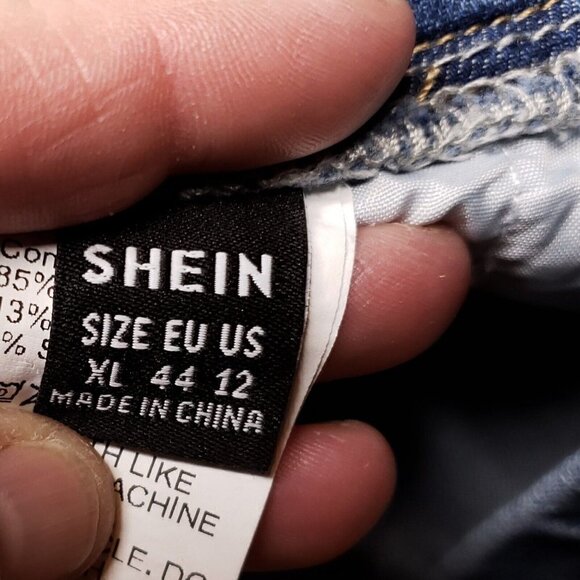 Shein Womens Medium Wash Elastic Waist Denim Shorts XL - Picture 3 of 4